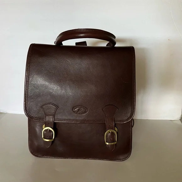 Vintage GRUPPO GIORGIO 1966 Made in Italy Brown Leather Convertible Backpack - Picture 5 of 16